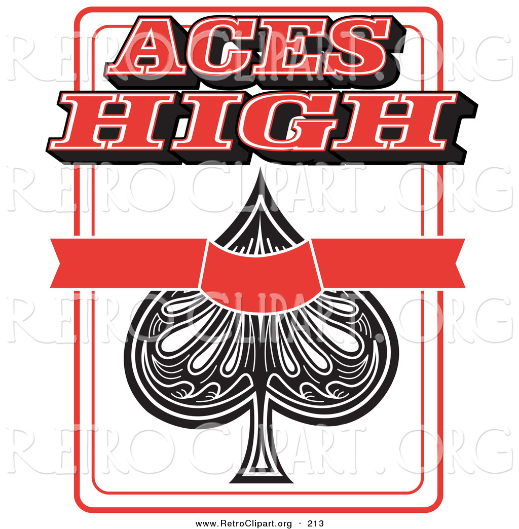 Larger Preview  Retro Clipart Of An Ace Of Spades Poker Card With Text