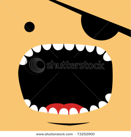 Mouth Open Wide Yelling At Someone In A Vector Clipart Illustration