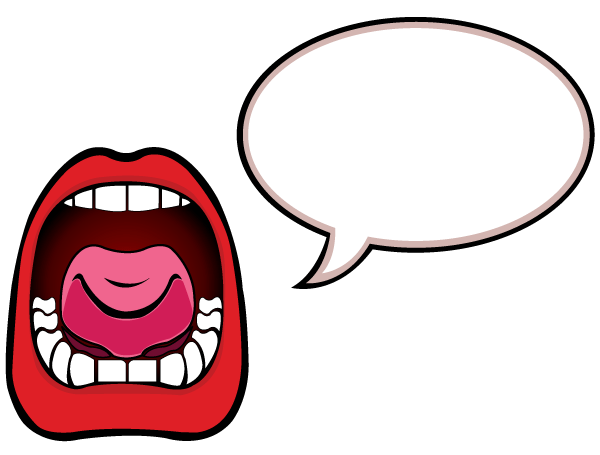 Open Mouth With Speech Bubble Vector Art   Download Free Vector Art