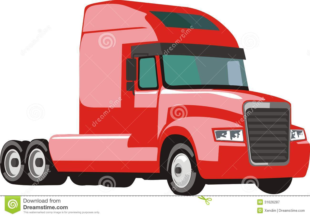 Semi Truck And Trailer Clipart Red Semi Trailer Truck