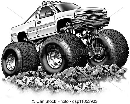 Stock Illustration   Cartoon 4x4 Truck   Stock Illustration Royalty
