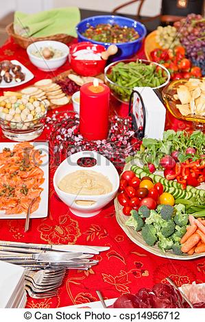Christmas Party Food Clip Art Stock Photo   Christmas Party