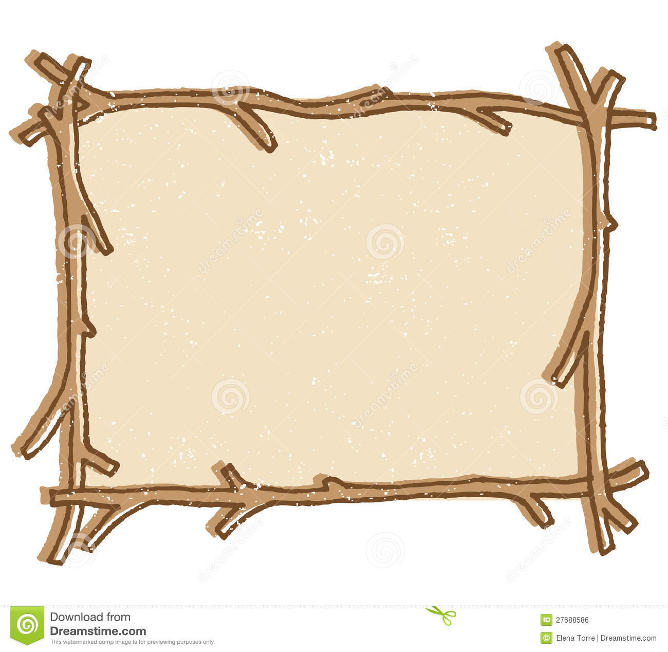 Illustration Of A Twig Stick Frame Isolated On A White Background