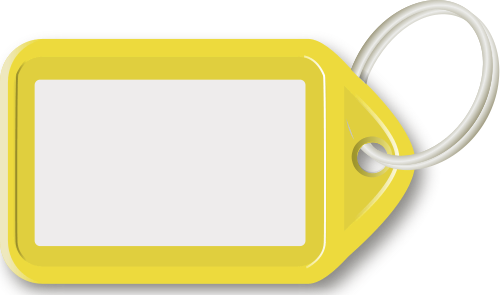 Key Ring With Tag Yellow   Http   Www Wpclipart Com Blanks Tags Key