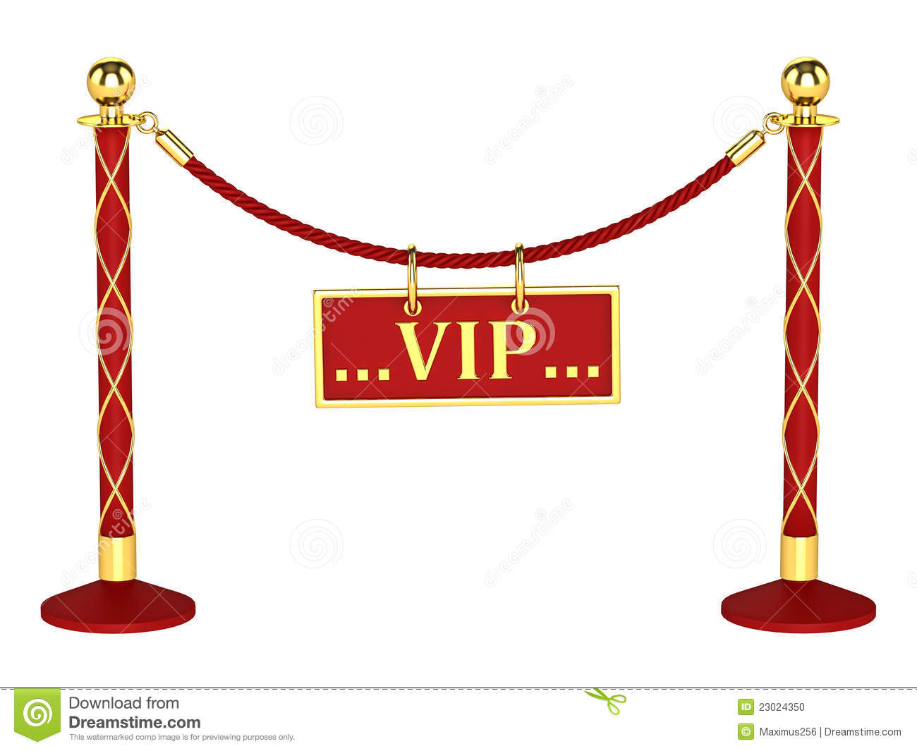 Velvet Rope Barrier With A Vip Sign Stock Photo   Image  23024350