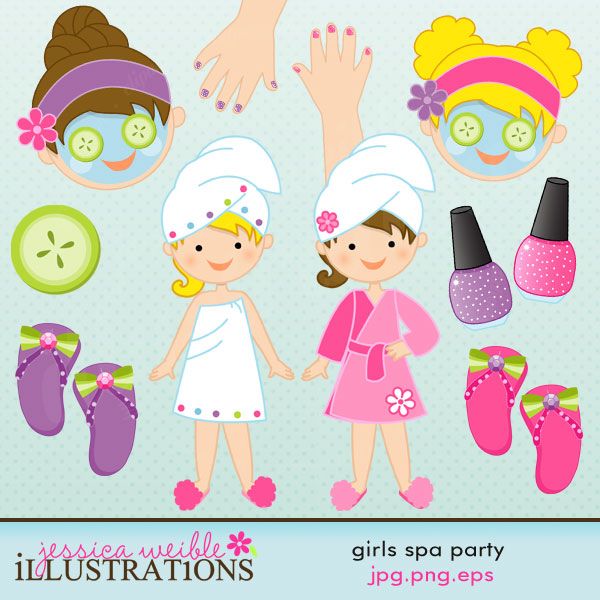 Art Spa Birthday Spas Party Ideas Girl Spa Party Digital Clipart