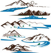 Mountains And Rivers   Royalty Free Clip Art
