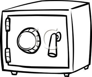 Black And White Combination Lock Safe   Royalty Free Clipart Picture