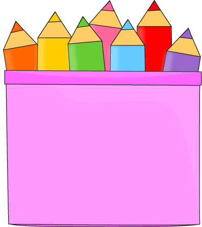 Colored Pencils In A Pencil Holder Clip Art Image   Colored Pencils In