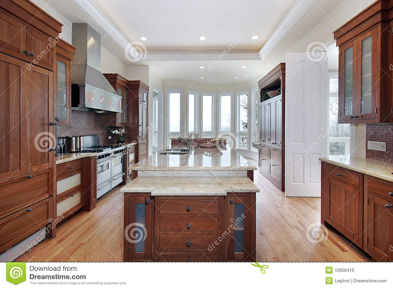 Kitchenn With Recessed Ceiling Royalty Free Stock Photo   Image