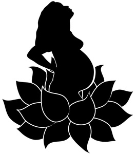 Pregnant Clipart Image   Pregnant Woman With Big Belly In A Lotus