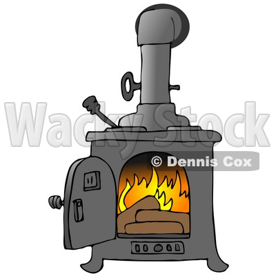 Stove To Keep A House Warm Clipart Illustration   Dennis Cox  16146