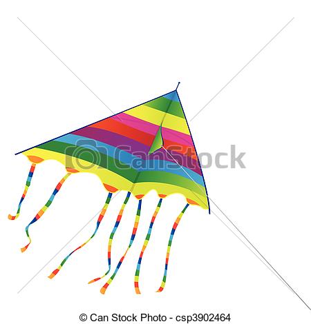 Vector Of Bright Kite   Toy A Bright Kite On A Background Of The Blue