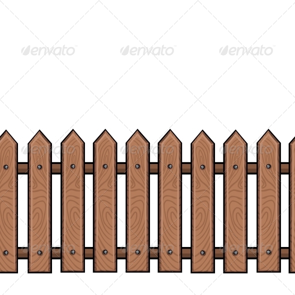 Seamless Cartoon Wooden Fence   Man Made Objects Objects