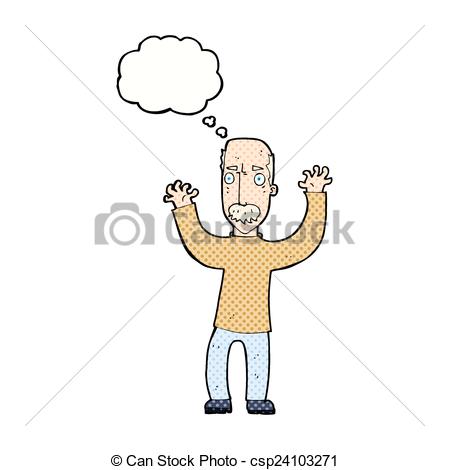 Vector   Cartoon Angry Dad With Thought Bubble   Stock Illustration
