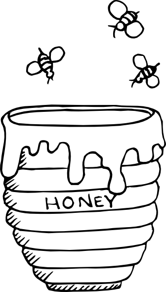 Bees Around A Honey Pot Clip Art At Clker Com   Vector Clip Art Online
