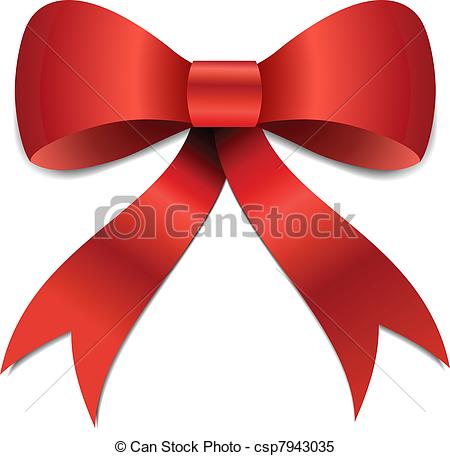 Clipart Vector Of Christmas Bow Illustration   Big Red Christmas Bow
