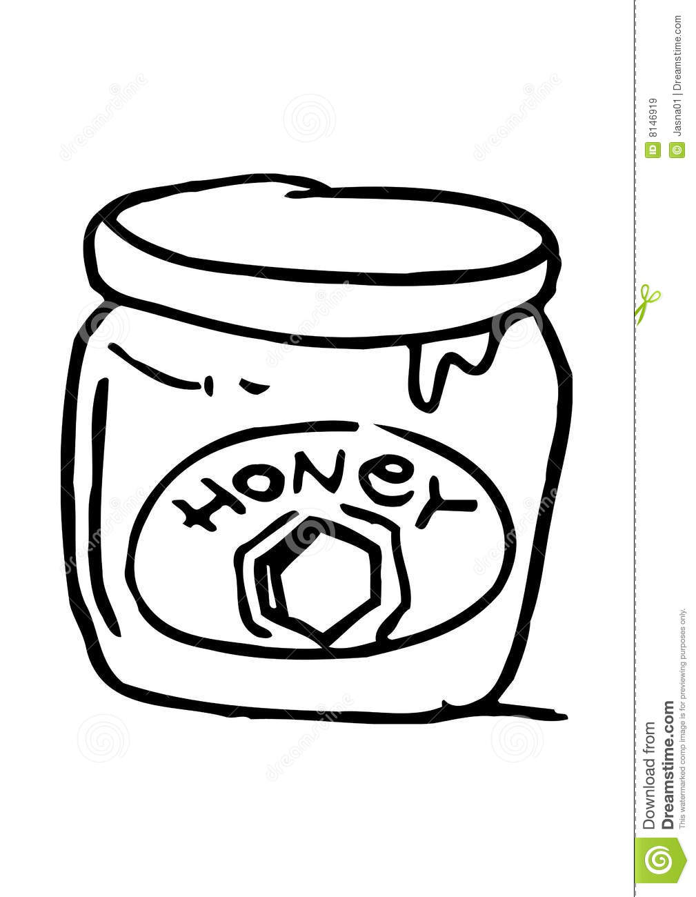 Table Clipart Black And White Honey In Jar On Table