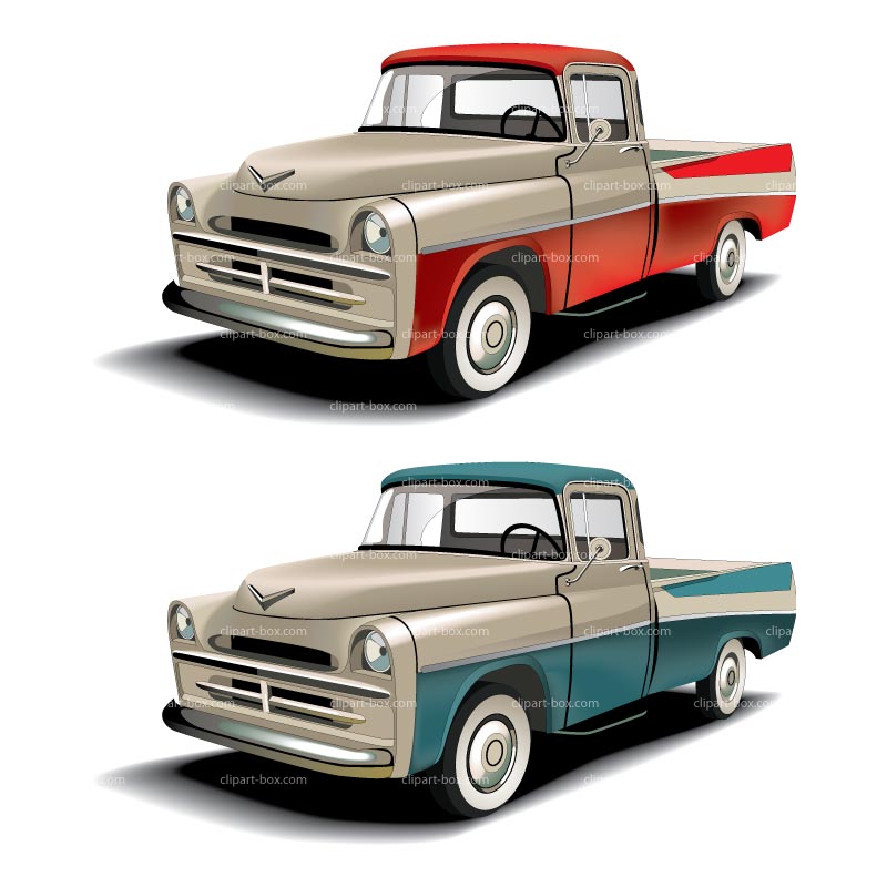 Clipart 50s Pickup   Royalty Free Vector Design