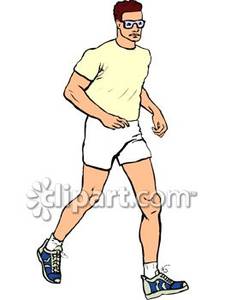 Healthy Man Jogging   Royalty Free Clipart Picture