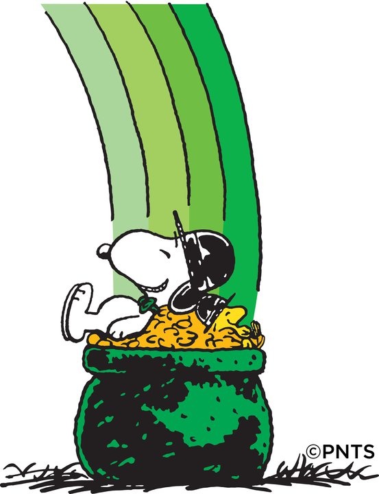 St  Patrick S Day   Snoopy And Woodstock S Nap On A Pot  O Gold   Clip