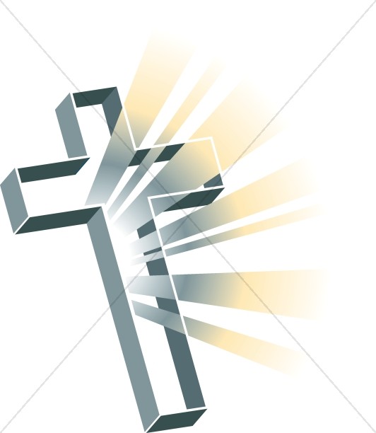 Multidimensional Gray Cross With Rays   Cross Clipart
