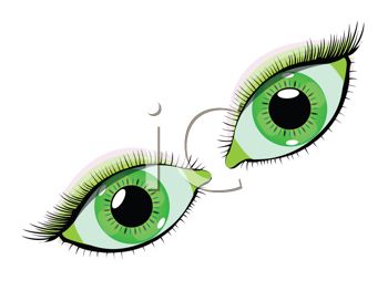 Pretty Green Eyes With Long Lashes   Royalty Free Clip Art
