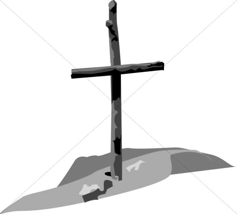 Shades Of Gray Wooden Cross   Cross Clipart