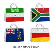 Bag Recycled Paper   Nation Flag Bag Recycled Paper On White