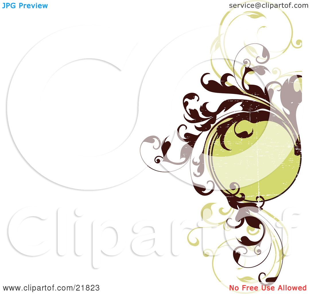 Clipart Picture Illustration Of A Blank Green Circle With Elegant