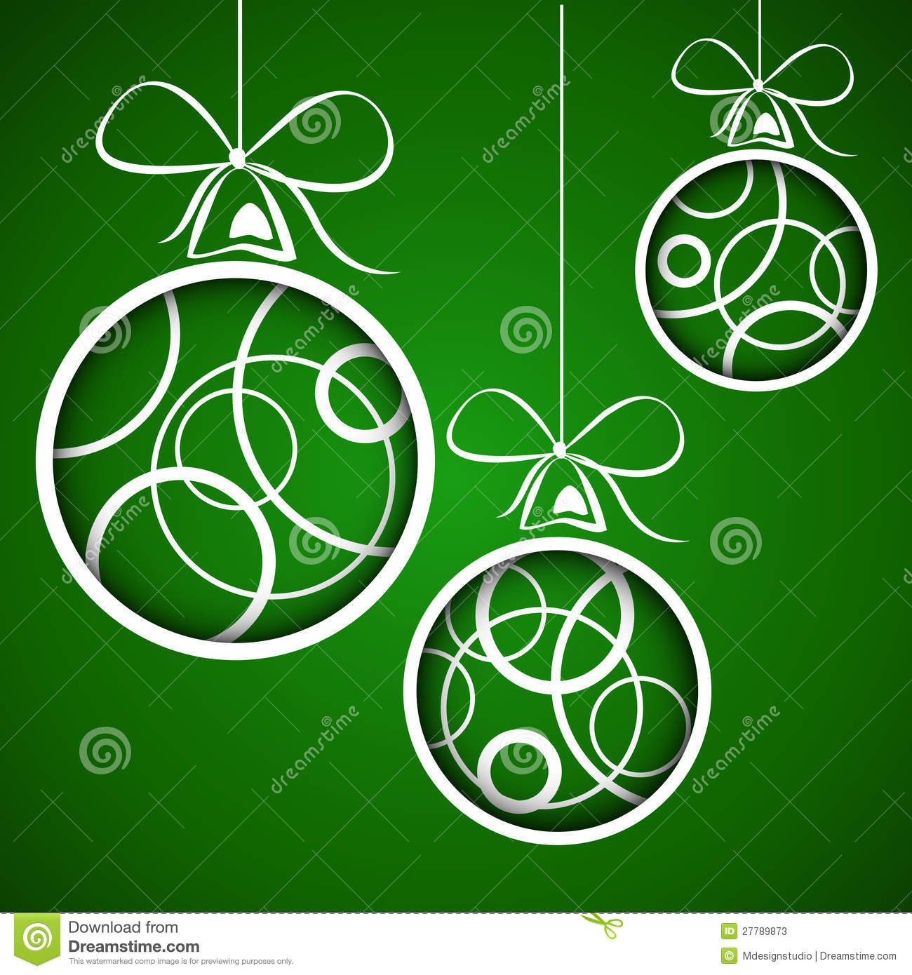 Dark Green White Circle Christmas Balls Stock Photos   Image  27789873