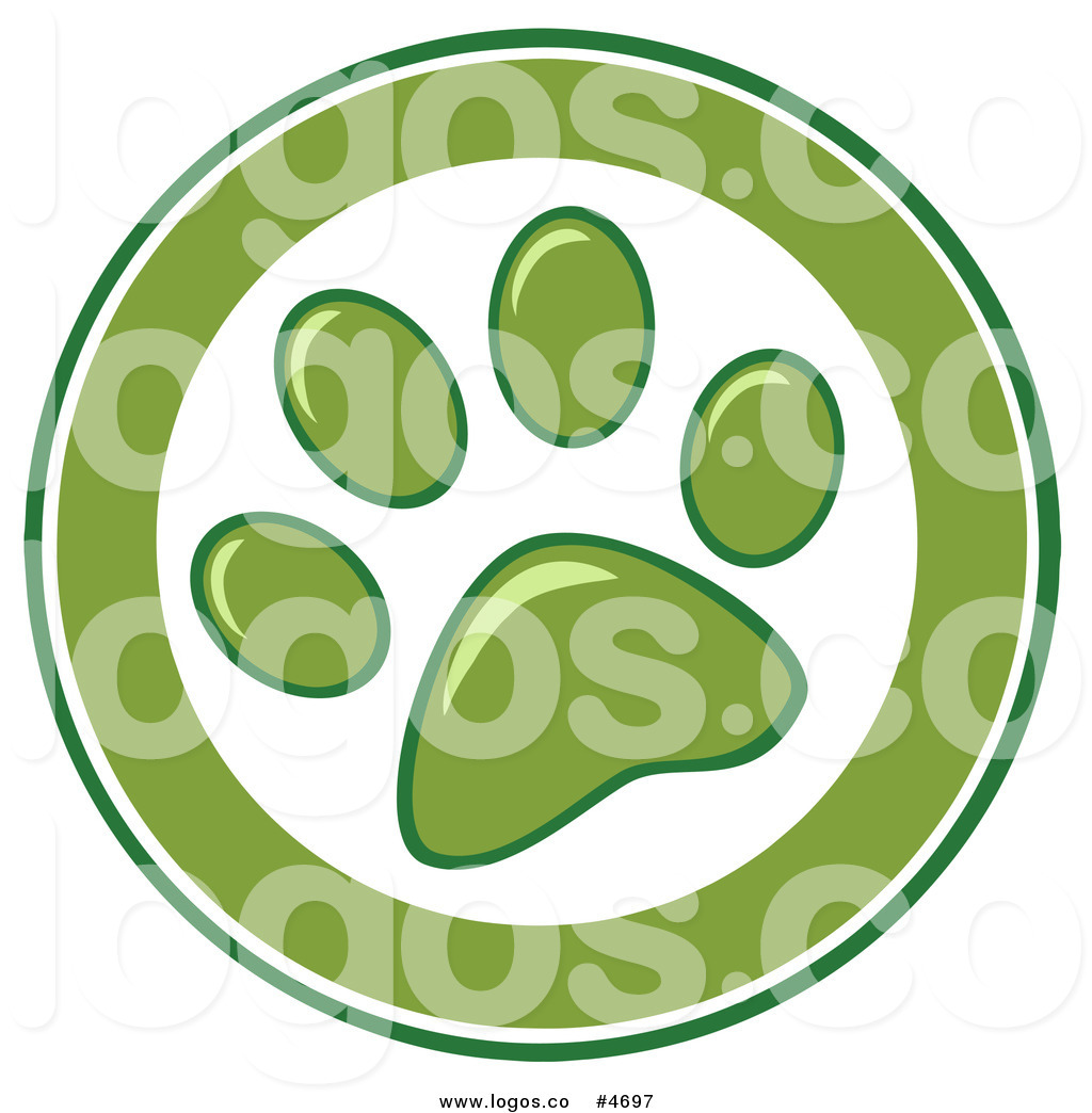 Royalty Free Logo Of A Green And White Paw Print Circle By Hit Toon