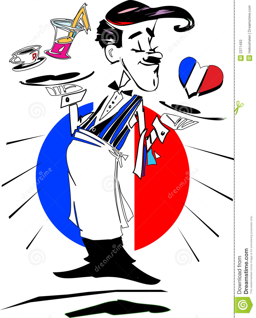 Waiter Uniform Clipart French Waiter Flag And Hearth
