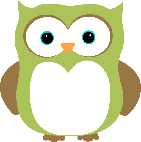 Green And Brown Owl Clip Art Image   Green Owl With Pretty Blue Eyes