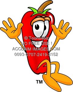 Posters And Art Prints   Poster Print Of Cartoon Chili Pepper Jumping
