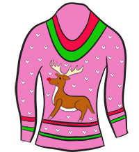 Red Sweater Clip Art Pink Rudolph Sweater Clipart