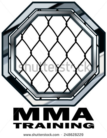 Mma Training Cage Octagon Sign Vector Illustration Isolated On White