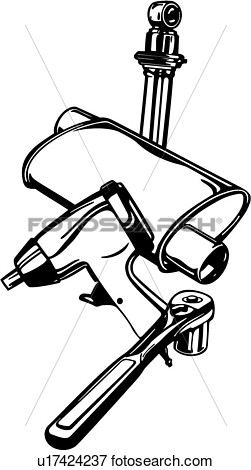 Tools Muffler Drill Socket Wrench View Large Clip Art Graphic