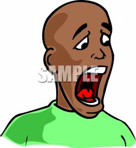 Black Man Yelling   Royalty Free Clipart Picture