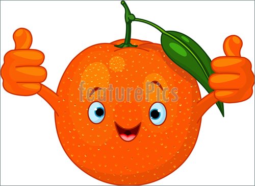 Cheerful Cartoon Orange Character Illustration    Clip Art To Download