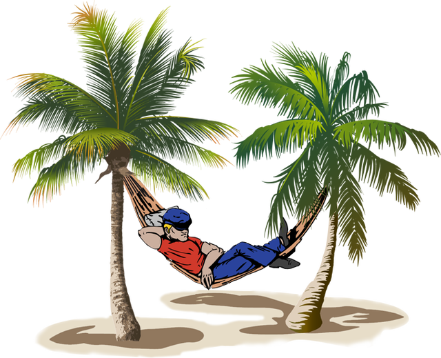 Clip Art Of A Man Relaxing In A Hammock For National Hammock Day