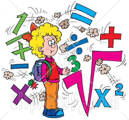 Clipart Illustration Of A Smart School Girl Surrounded By Math