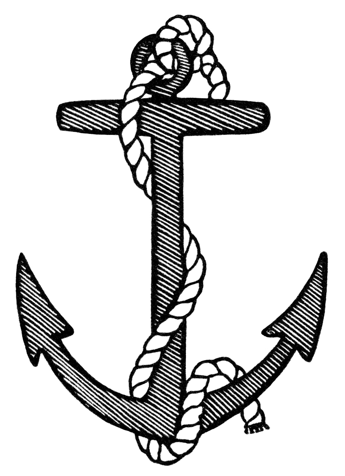 Anchor Clip Art Black And White Clipart Free Vintage Anchor Image