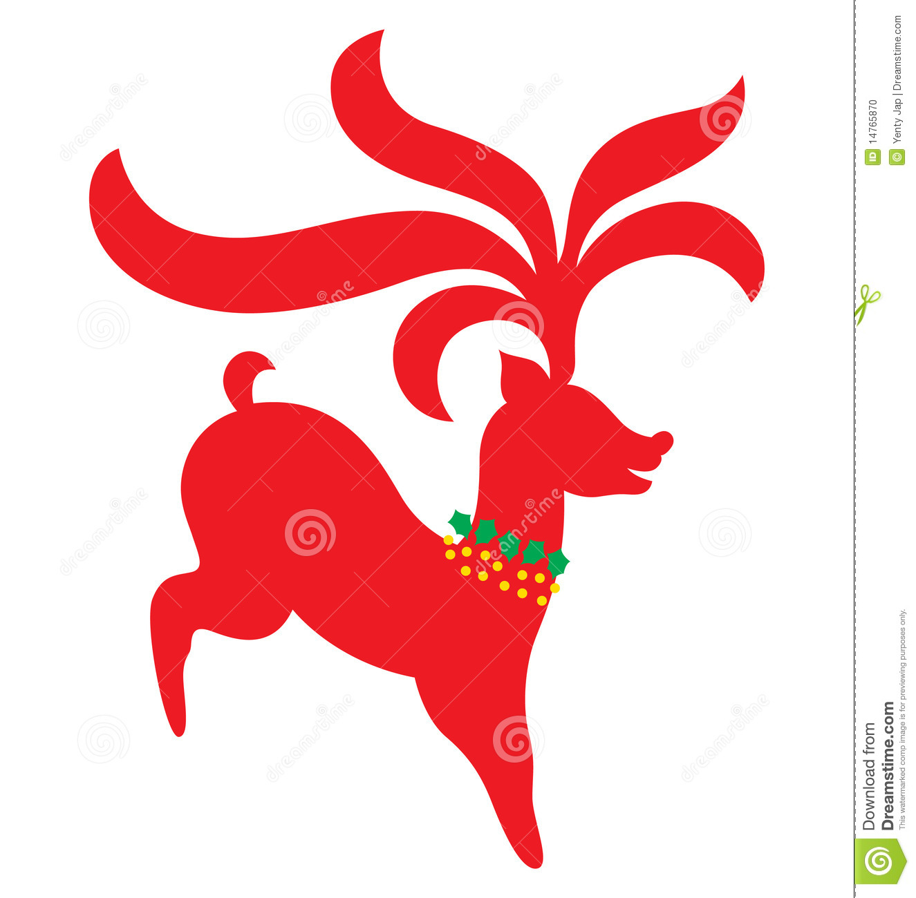 Christmas Reindeer Jump Down Stock Photo   Image  14765870