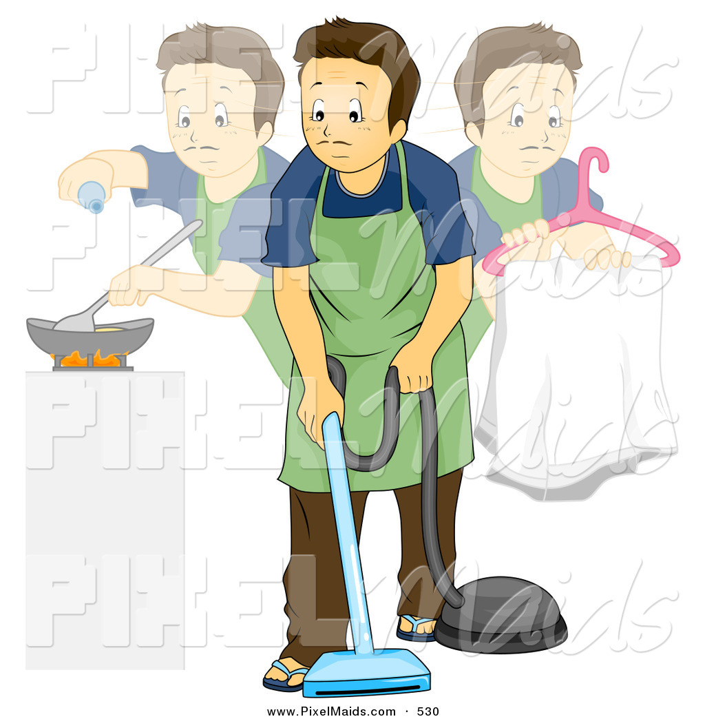 Royalty Free Stay At Home Dad Stock Maid Clipart Illustrations