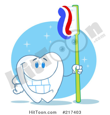 Tooth Clipart  217403  Dental Tooth Character Holding A Tooth Brush    