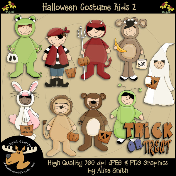 Costume Kids 2 Clipart Download     2 00   Dollar Doodles