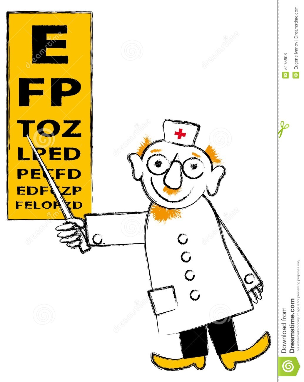 Eye Doctor Tools Clipart Male Eye Doctor Pointing To An