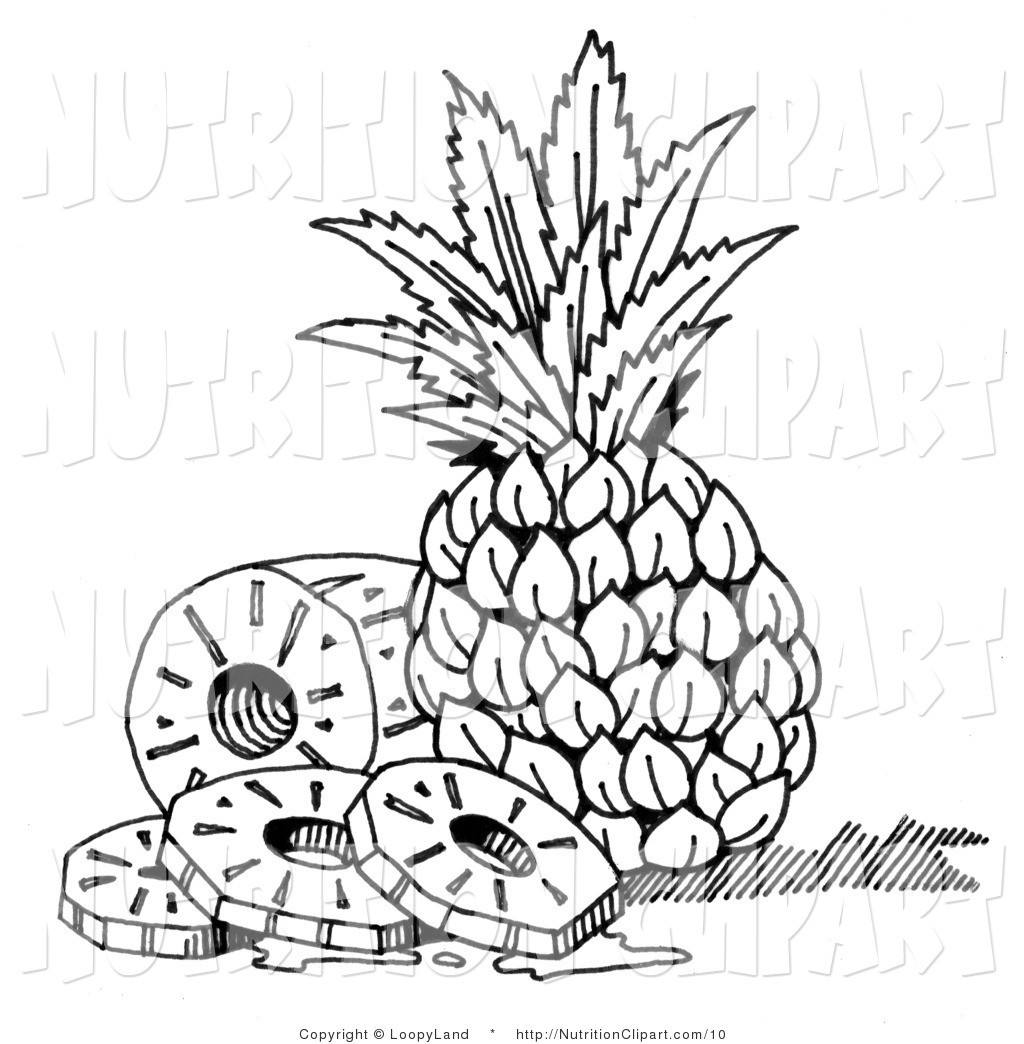Pineapple Clipart Black And White Nutrition Clip Art Of A Black