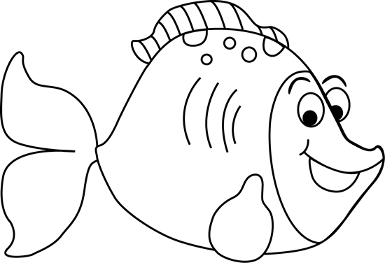 Black And White Cartoon Fish Clip Art   Black And White Cartoon Fish